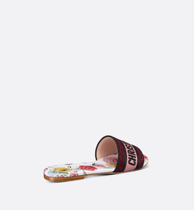 Dway Slide • White Multicolor Florilegio Embroidered Cotton