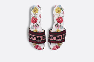 Dway Slide • White Multicolor Florilegio Embroidered Cotton