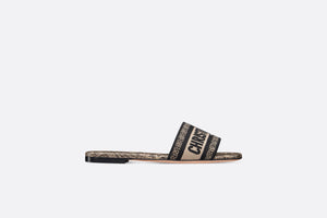 Dway Slide • Beige and Black Cotton Embroidered with Plan de Paris Motif