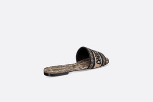Dway Slide • Beige and Black Cotton Embroidered with Plan de Paris Motif