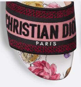 Dway Slide • White Multicolor Florilegio Embroidered Cotton