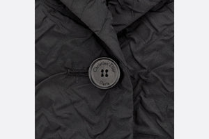 Fitted Jacket • Black Cloqué-Effect Technical Jacquard