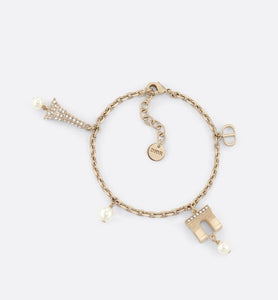 Plan de Paris Bracelet • Gold-Finish Metal and White Resin Pearls
