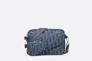 DIOR TEARS Saddle Triple Pouch • Denim Blue Dior Oblique and