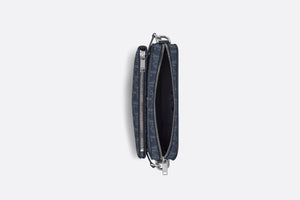 DIOR TEARS Saddle Triple Pouch • Denim Blue Dior Oblique and Peace Sign Dior Tears