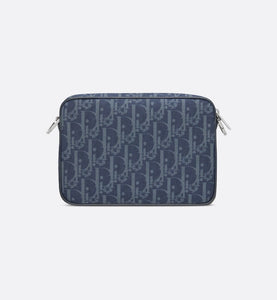 DIOR TEARS Saddle Triple Pouch • Denim Blue Dior Oblique and Peace Sign Dior Tears