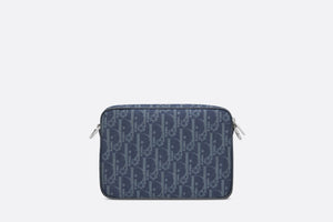 DIOR TEARS Saddle Triple Pouch • Denim Blue Dior Oblique and Peace Sign Dior Tears