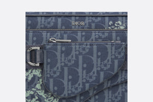 DIOR TEARS Saddle Triple Pouch • Denim Blue Dior Oblique and Peace Sign Dior Tears