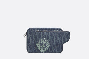 DIOR TEARS Saddle Triple Pouch • Denim Blue Dior Oblique and Peace Sign Dior Tears