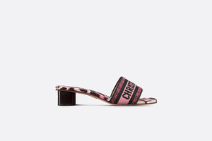 Dway Heeled Slide • Deep Fuchsia Mizza Embroidered Cotton