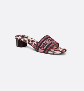 Dway Heeled Slide • Deep Fuchsia Mizza Embroidered Cotton