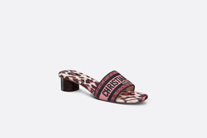 Dway Heeled Slide • Deep Fuchsia Mizza Embroidered Cotton
