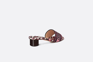 Dway Heeled Slide • Deep Fuchsia Mizza Embroidered Cotton