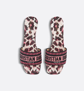 Dway Heeled Slide • Deep Fuchsia Mizza Embroidered Cotton