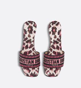 Dway Heeled Slide • Deep Fuchsia Mizza Embroidered Cotton