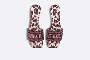 Dway Heeled Slide • Deep Fuchsia Mizza Embroidered Cotton