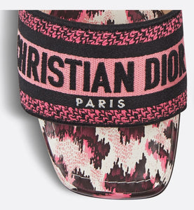 Dway Heeled Slide • Deep Fuchsia Mizza Embroidered Cotton