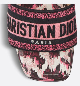 Dway Heeled Slide • Deep Fuchsia Mizza Embroidered Cotton