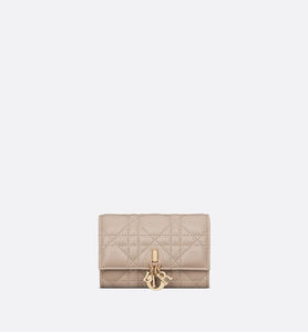 Lady Dior XS Wallet • Powder Beige Cannage Lambskin