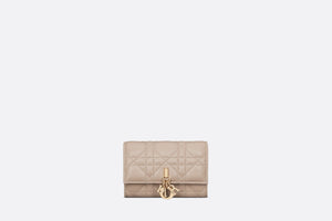 Lady Dior XS Wallet • Powder Beige Cannage Lambskin