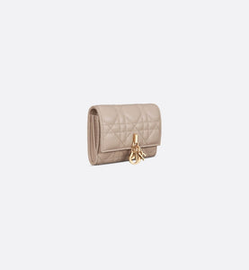 Lady Dior XS Wallet • Powder Beige Cannage Lambskin