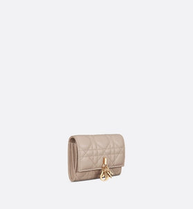 Lady Dior XS Wallet • Powder Beige Cannage Lambskin