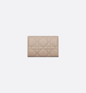 Lady Dior XS Wallet • Powder Beige Cannage Lambskin