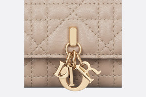 Lady Dior XS Wallet • Powder Beige Cannage Lambskin