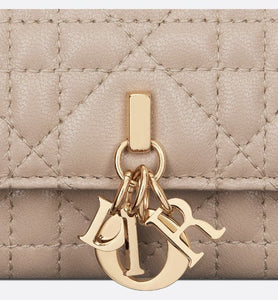 Lady Dior XS Wallet • Powder Beige Cannage Lambskin