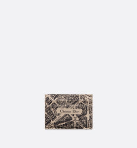 Dior Map Five-Slot Card Holder • Beige and Black Plan de Paris Printed Calfskin