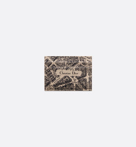 Dior Map Five-Slot Card Holder • Beige and Black Plan de Paris Printed Calfskin
