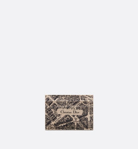 Dior Map Five-Slot Card Holder • Beige and Black Plan de Paris Printed Calfskin