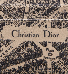 Dior Map Five-Slot Card Holder • Beige and Black Plan de Paris Printed Calfskin