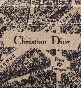 Dior Map Five-Slot Card Holder • Beige and Black Plan de Paris Printed Calfskin