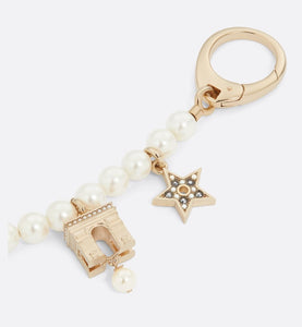 Plan de Paris Bag Jewelry • Gold-Finish Metal with White Resin Pearls and Silver-Tone Crystals