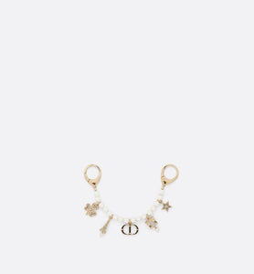 Plan de Paris Bag Jewelry • Gold-Finish Metal with White Resin Pearls and Silver-Tone Crystals