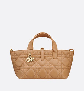 Small Dior Toujours Bag • Medium Tan Macrocannage Calfskin