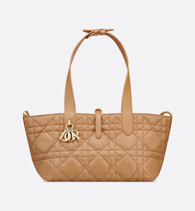 Small Dior Toujours Bag • Medium Tan Macrocannage Calfskin