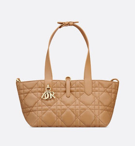 Small Dior Toujours Bag • Medium Tan Macrocannage Calfskin