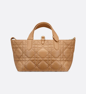 Small Dior Toujours Bag • Medium Tan Macrocannage Calfskin