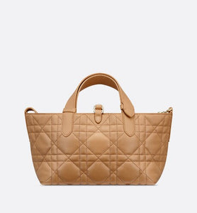 Small Dior Toujours Bag • Medium Tan Macrocannage Calfskin