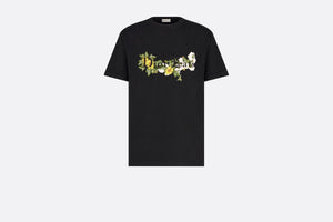 Relaxed-Fit DIOR TEARS T-Shirt • Black Slub Cotton Jersey