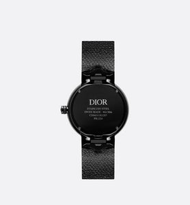 La D de Dior Black Ultramatte • Ø 34 mm, Black Ultramatte Steel and Black Diamonds
