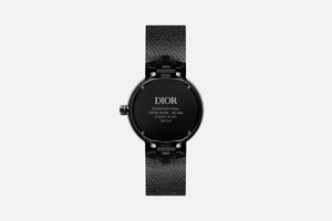 La D de Dior Black Ultramatte • Ø 34 mm, Black Ultramatte Steel and Black Diamonds