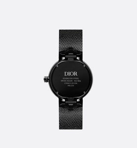 La D de Dior Black Ultramatte • Ø 34 mm, Black Ultramatte Steel and Black Diamonds
