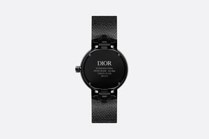 La D de Dior Black Ultramatte • Ø 34 mm, Black Ultramatte Steel and Black Diamonds