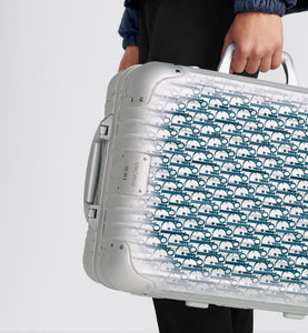 DIOR AND RIMOWA Carry-On Luggage • Gradient Blue Dior Oblique Aluminum