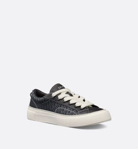 B33 Sneaker • Black Smooth Calfskin and Dior Oblique Jacquard