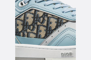 B27 Low-Top Sneaker • Light Blue and Cream Smooth Calfskin with Beige and Black Dior Oblique Jacquard