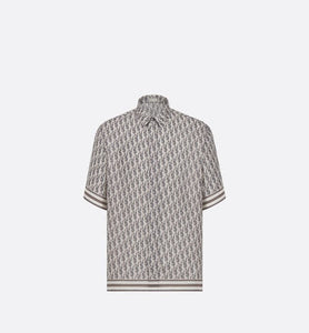 Dior Oblique Short-Sleeved Shirt • Gray Silk Twill